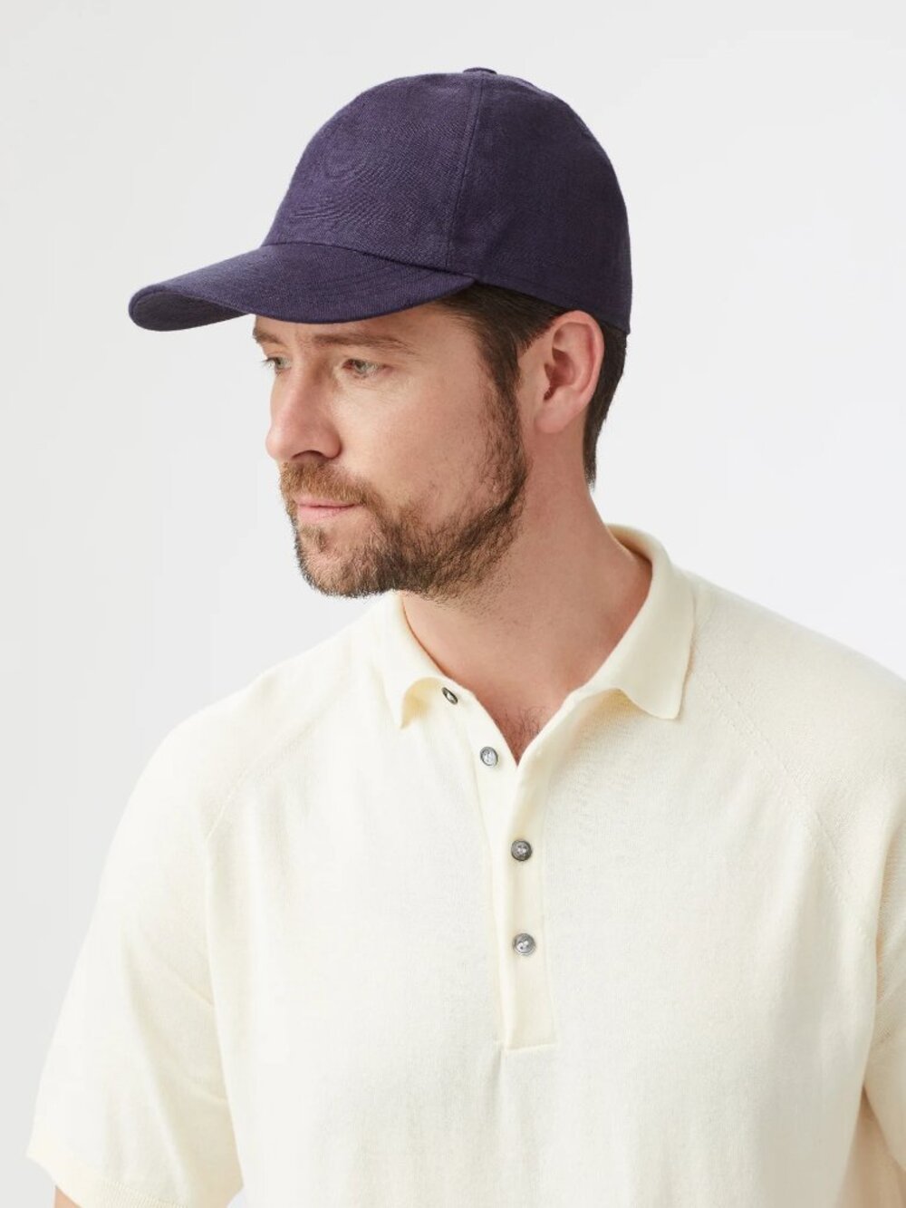Lock & Co. Hatters Rimini Linen Baseball Cap in Navy Size Large